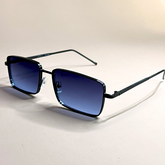 Metal Rim Blue Ombre Sunglasses