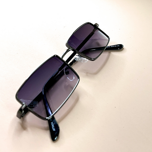 Metal Rim Purple Ombre Sunglasses