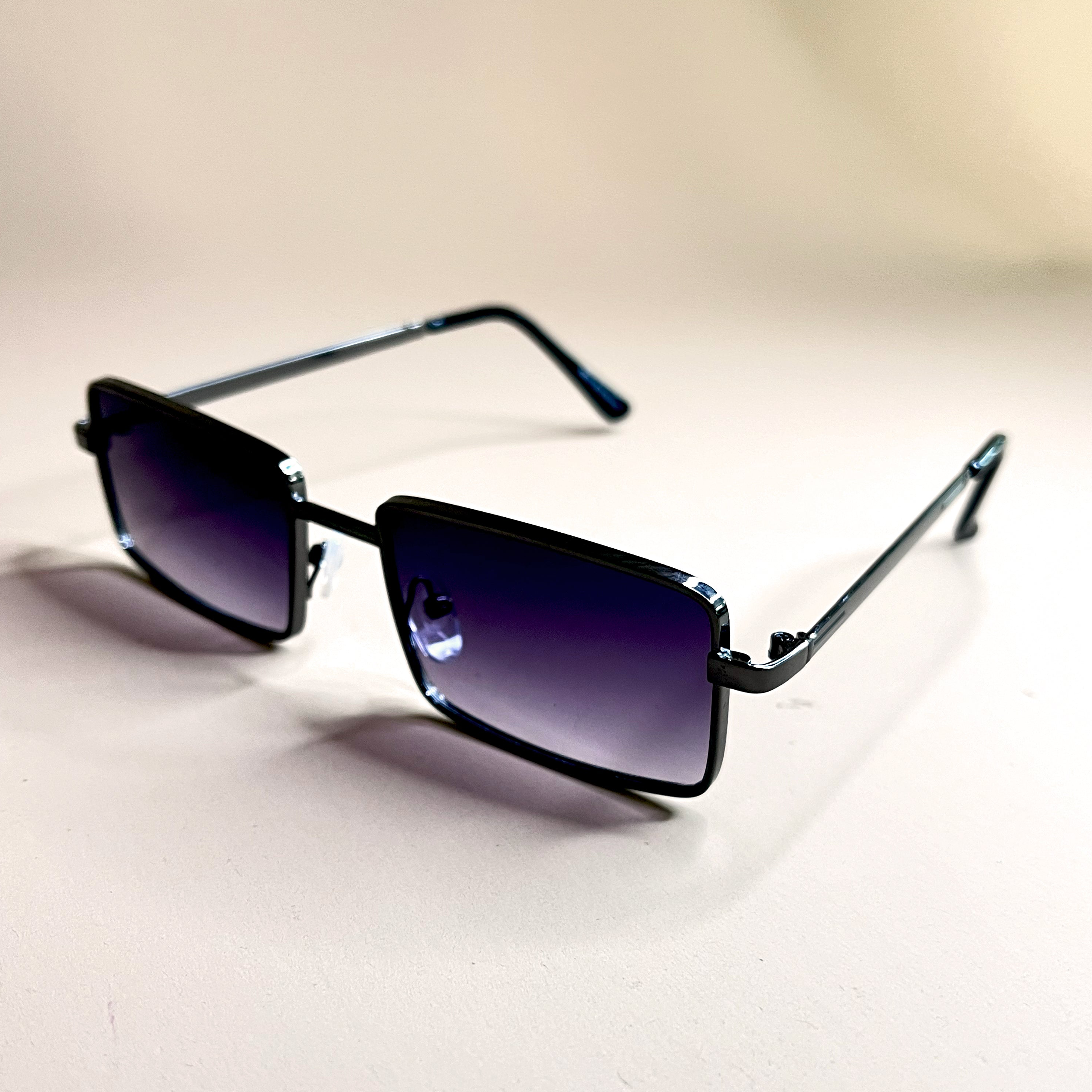 Metal Rim Purple Ombre Sunglasses