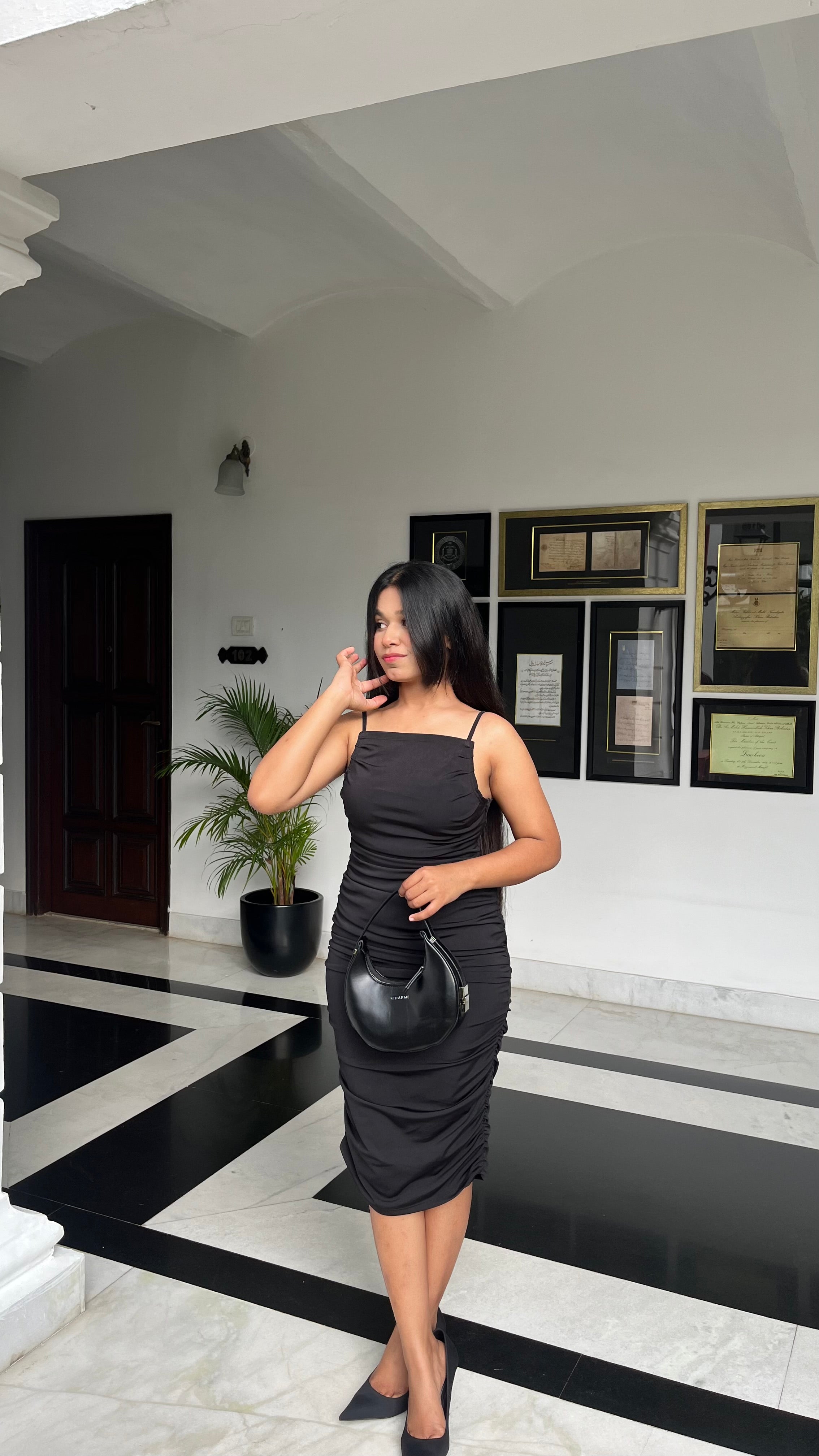 Noor Black Bodycon Dress